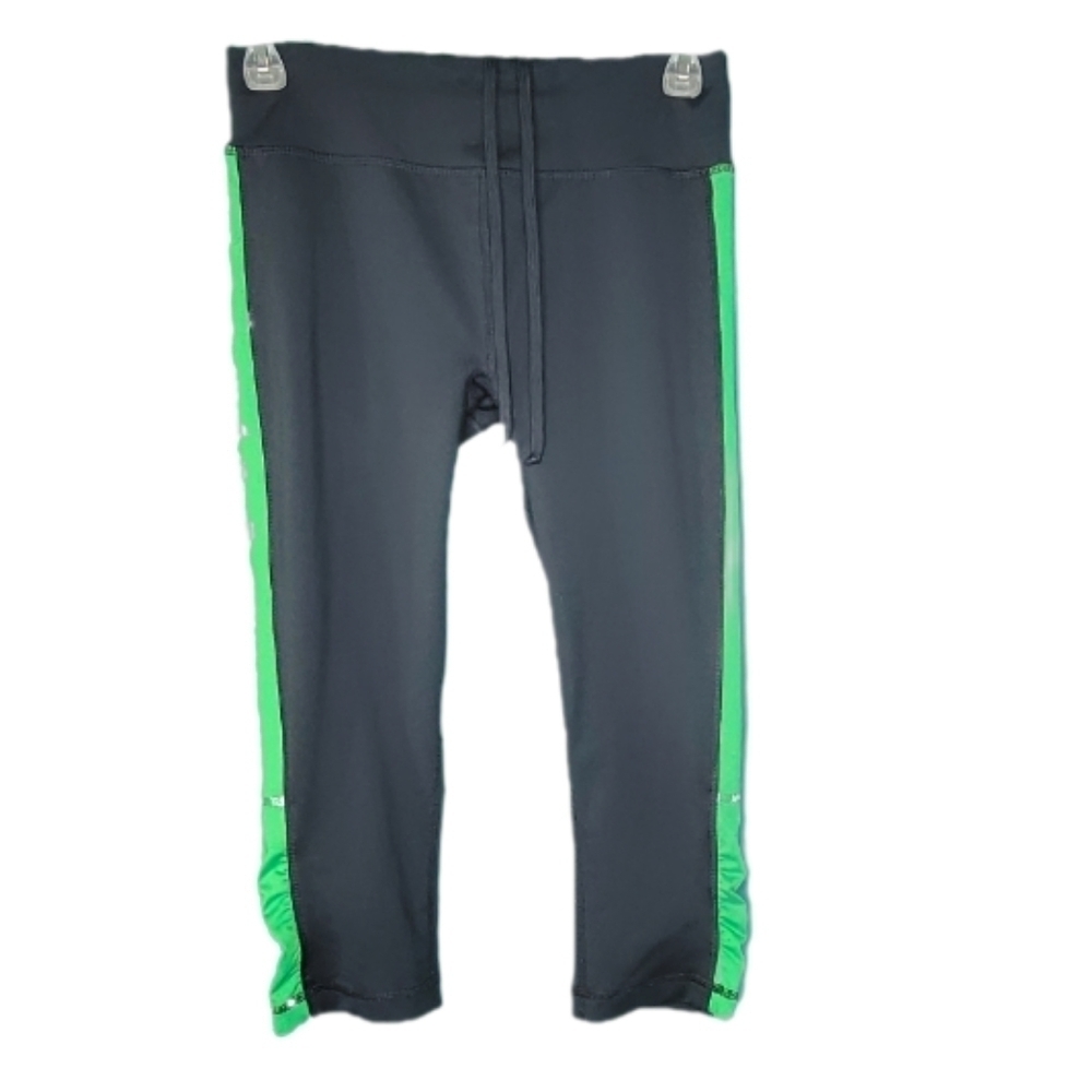 Danskin Now Fitted Capri Leggings Gray and Green Women's Size XS